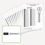 2026 Date Stickers: Modern (Black and White)
