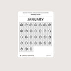 2026 Date Stickers: Postage Stamp (Black and White)