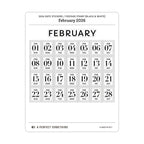 2026 Date Stickers: Postage Stamp (Black and White)