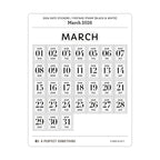 2026 Date Stickers: Postage Stamp (Black and White)