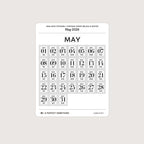 2026 Date Stickers: Postage Stamp (Black and White)