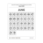 2026 Date Stickers: Postage Stamp (Black and White)