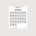 2026 Date Stickers: Postage Stamp (Black and White)