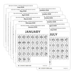 2026 Date Stickers: Postage Stamp (Black and White)