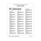 2026 Date Stickers: Two Line Classic (Black and White)