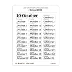2026 Date Stickers: Two Line Classic (Black and White)