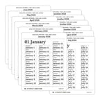 2026 Date Stickers: Two Line Classic (Black and White)