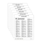 2026 Date Stickers: Two Line Classic (Black and White)