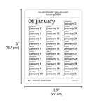 2026 Date Stickers: Two Line Classic (Black and White)