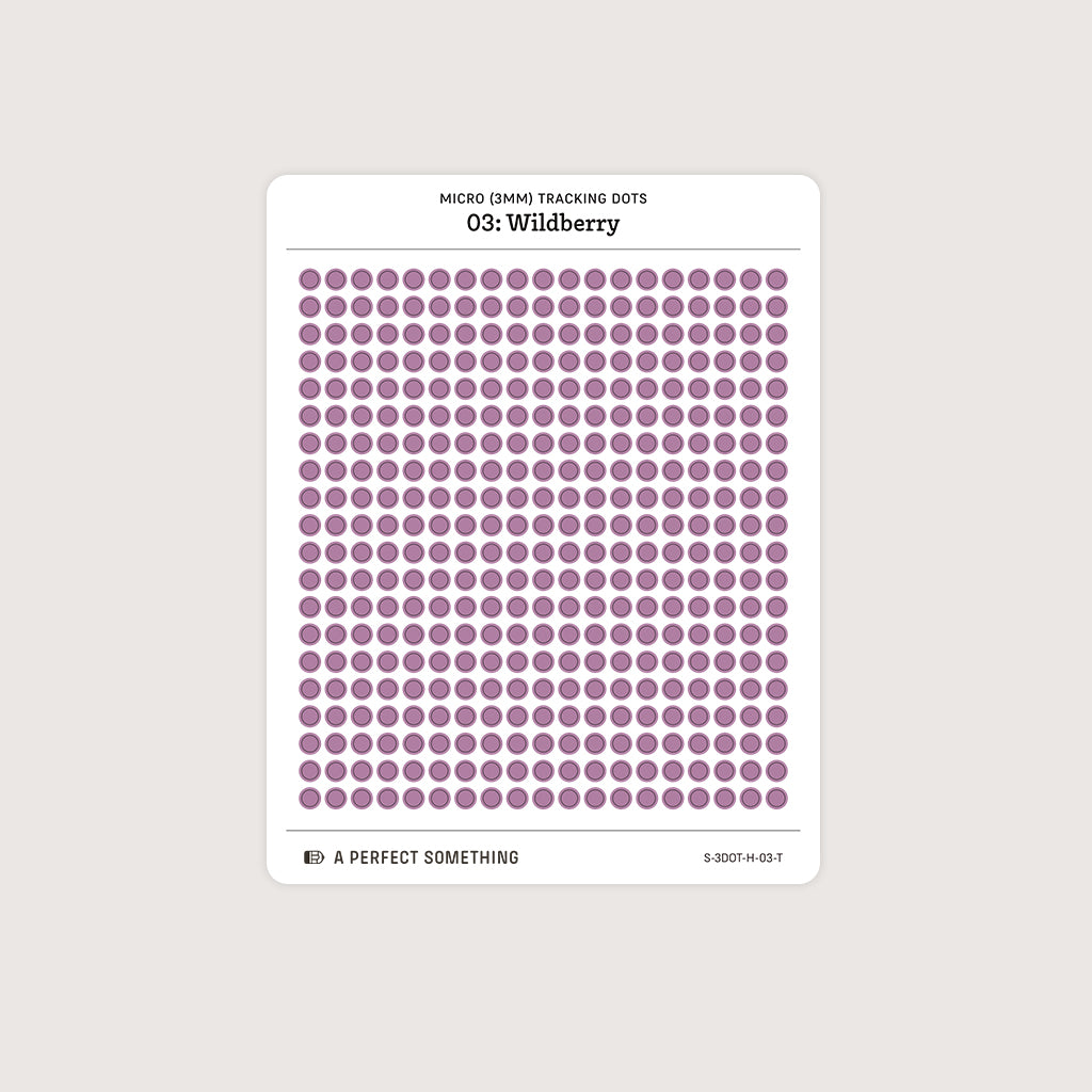 Micro (3mm) Tracking Dot Stickers: Hobonichi Color Palette [Medium Sheet Size]