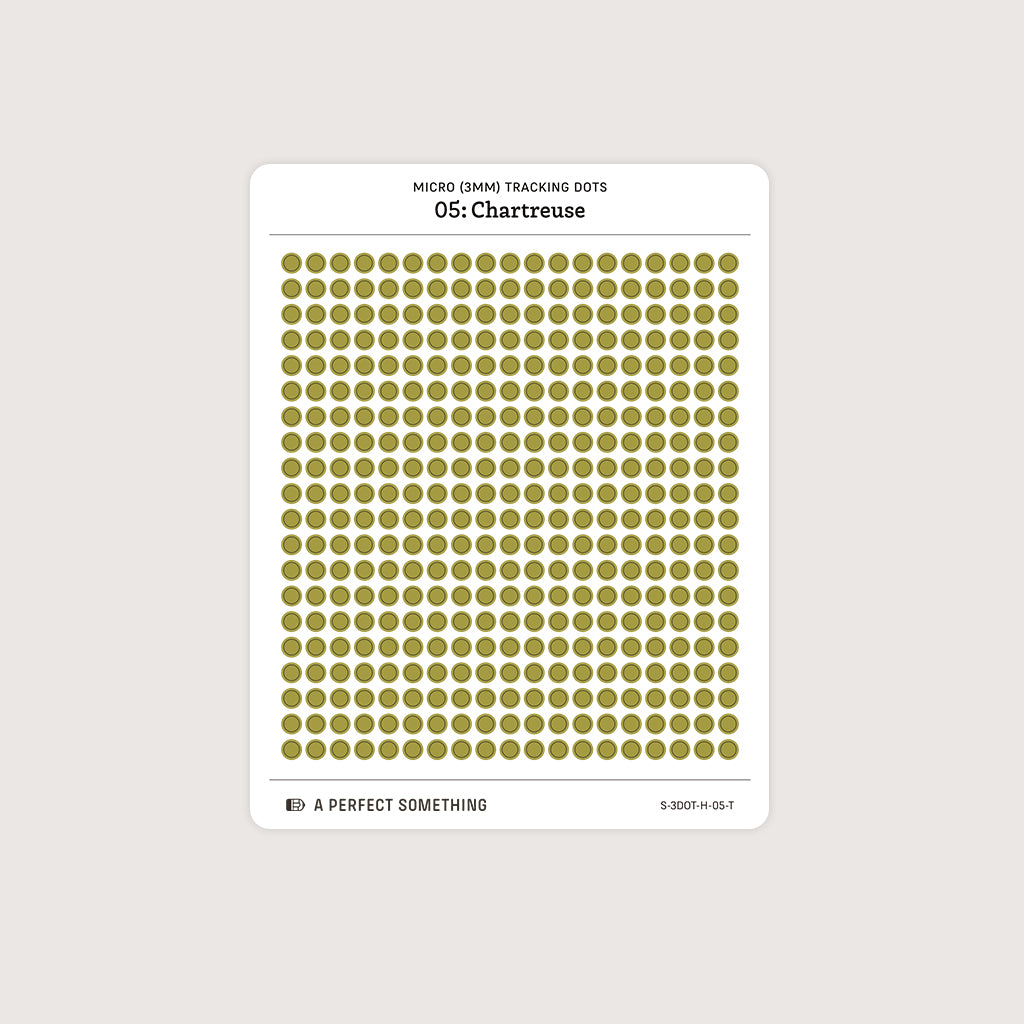Micro (3mm) Tracking Dot Stickers: Hobonichi Color Palette [Medium Sheet Size]