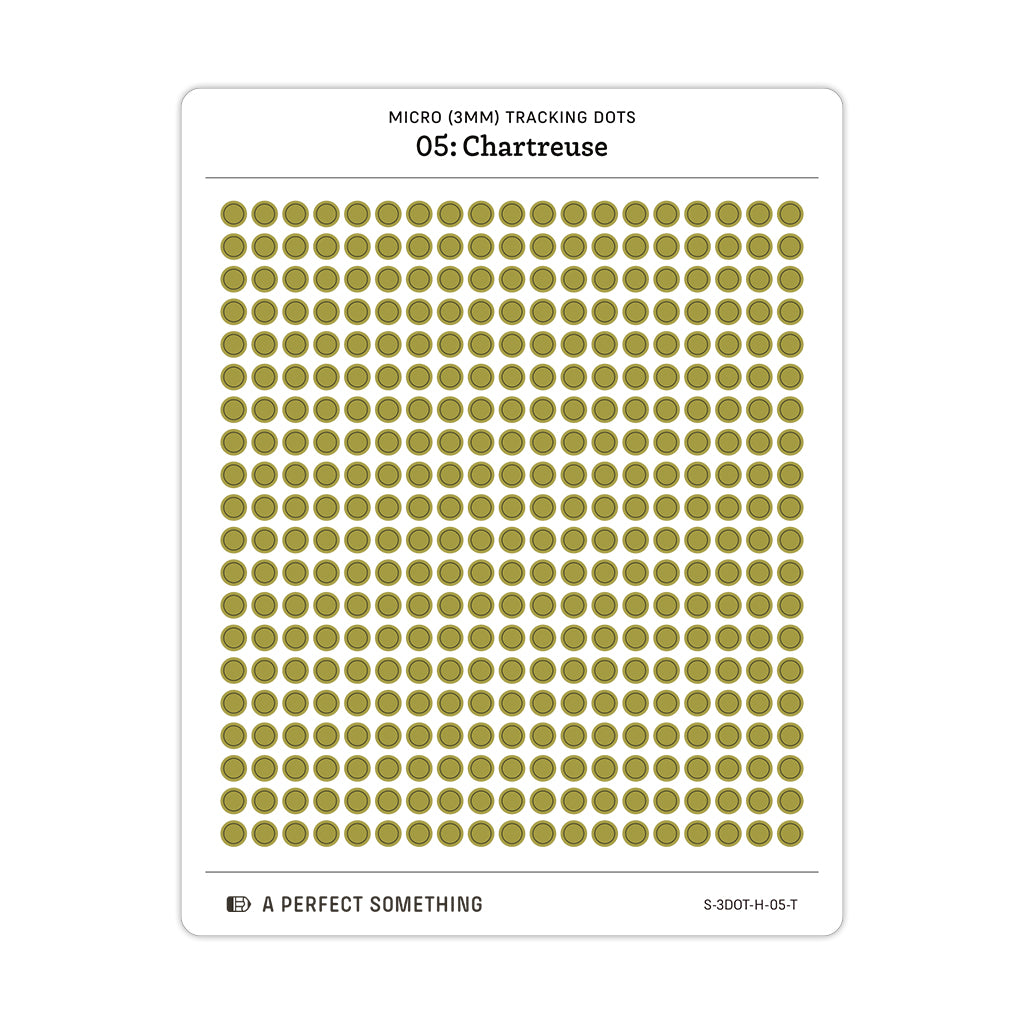 Tiny (3mm) Tracking Dot Stickers: Hobonichi Color Palette [Medium Sheet Size]