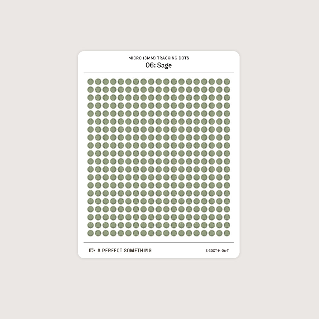 Micro (3mm) Tracking Dot Stickers: Hobonichi Color Palette [Medium Sheet Size]