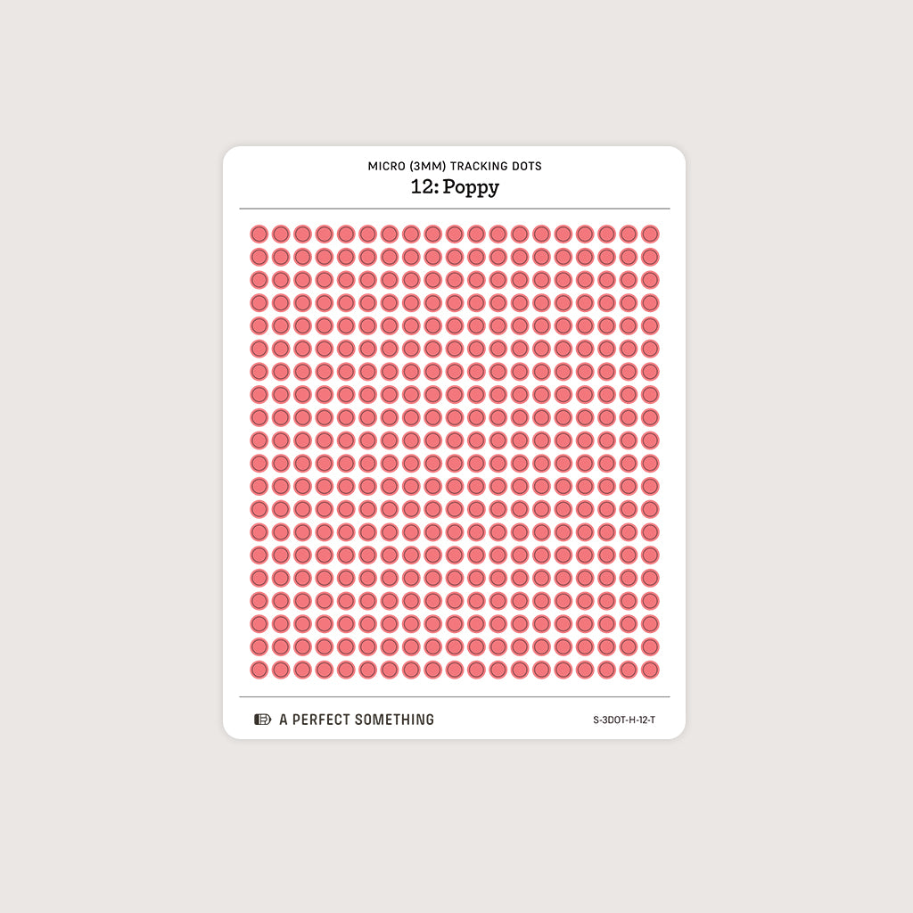 Micro (3mm) Tracking Dot Stickers: Hobonichi Color Palette [Medium Sheet Size]