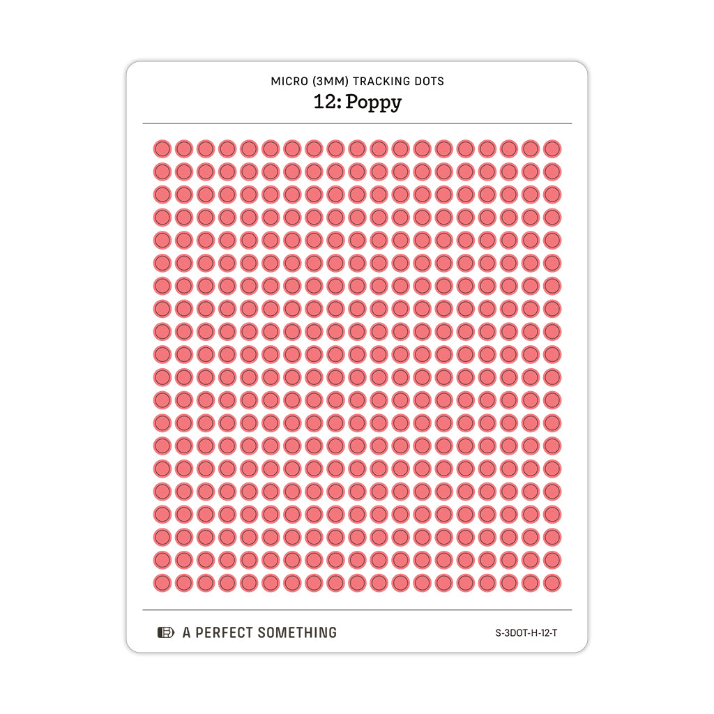 Tiny (3mm) Tracking Dot Stickers: Hobonichi Color Palette [Medium Sheet Size]