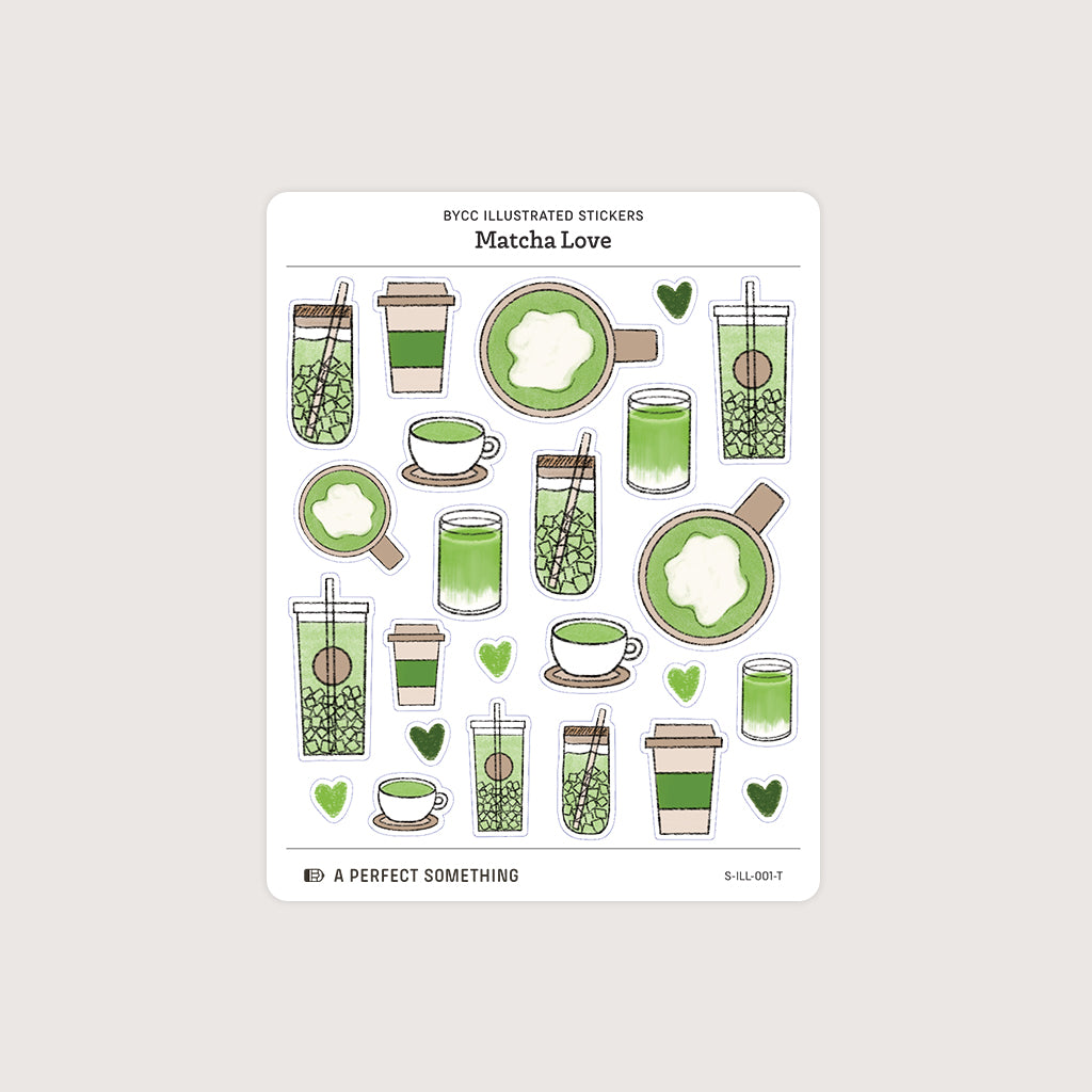 Illustrated Stickers: Matcha Love