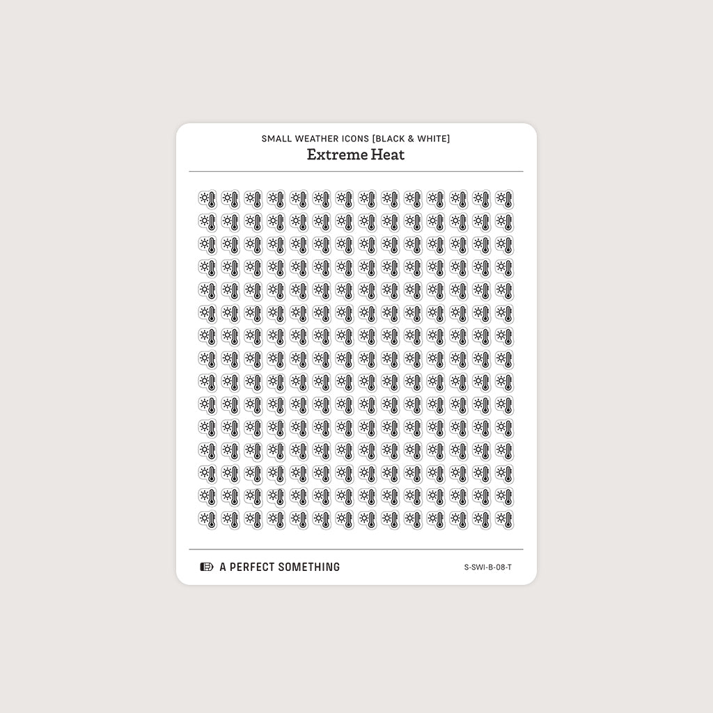 Small (5mm) Weather Icon Stickers (Black and White)