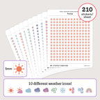 Small (5mm) Weather Icon Stickers (Colorful)