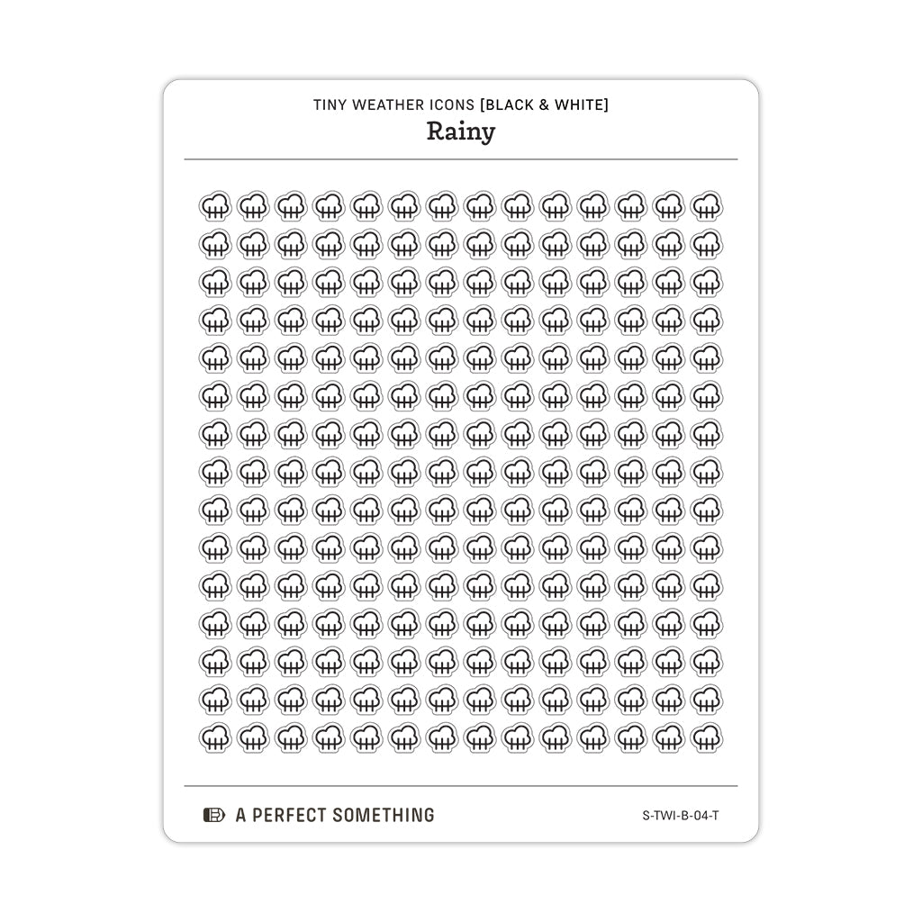 Tiny Weather Icon Stickers (Black and White)