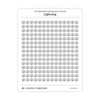 Tiny Weather Icon Stickers (Black and White)