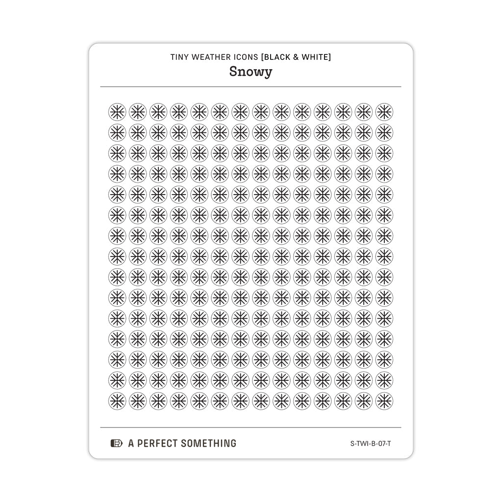 Tiny Weather Icon Stickers (Black and White)