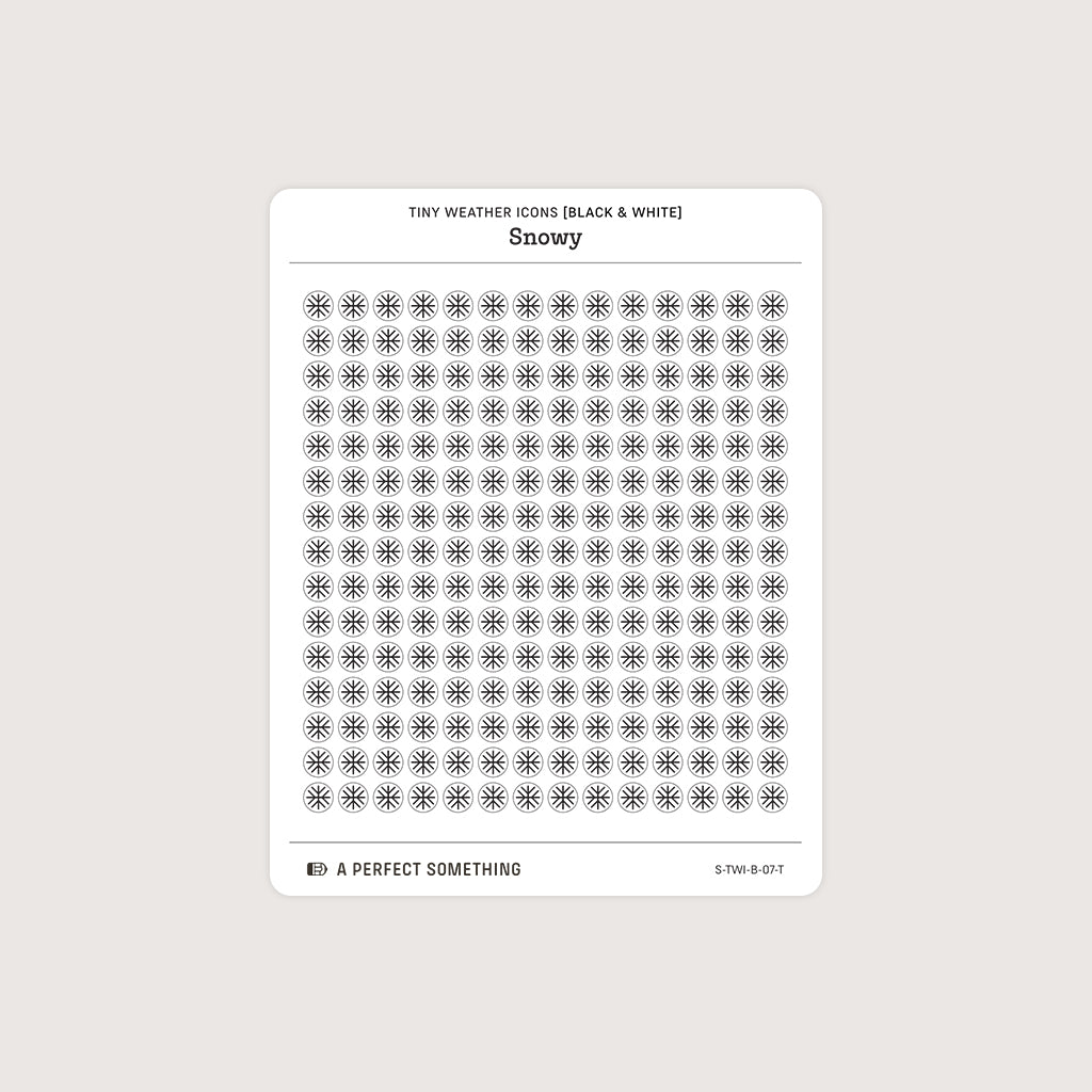 Small (5mm) Weather Icon Stickers (Black and White)