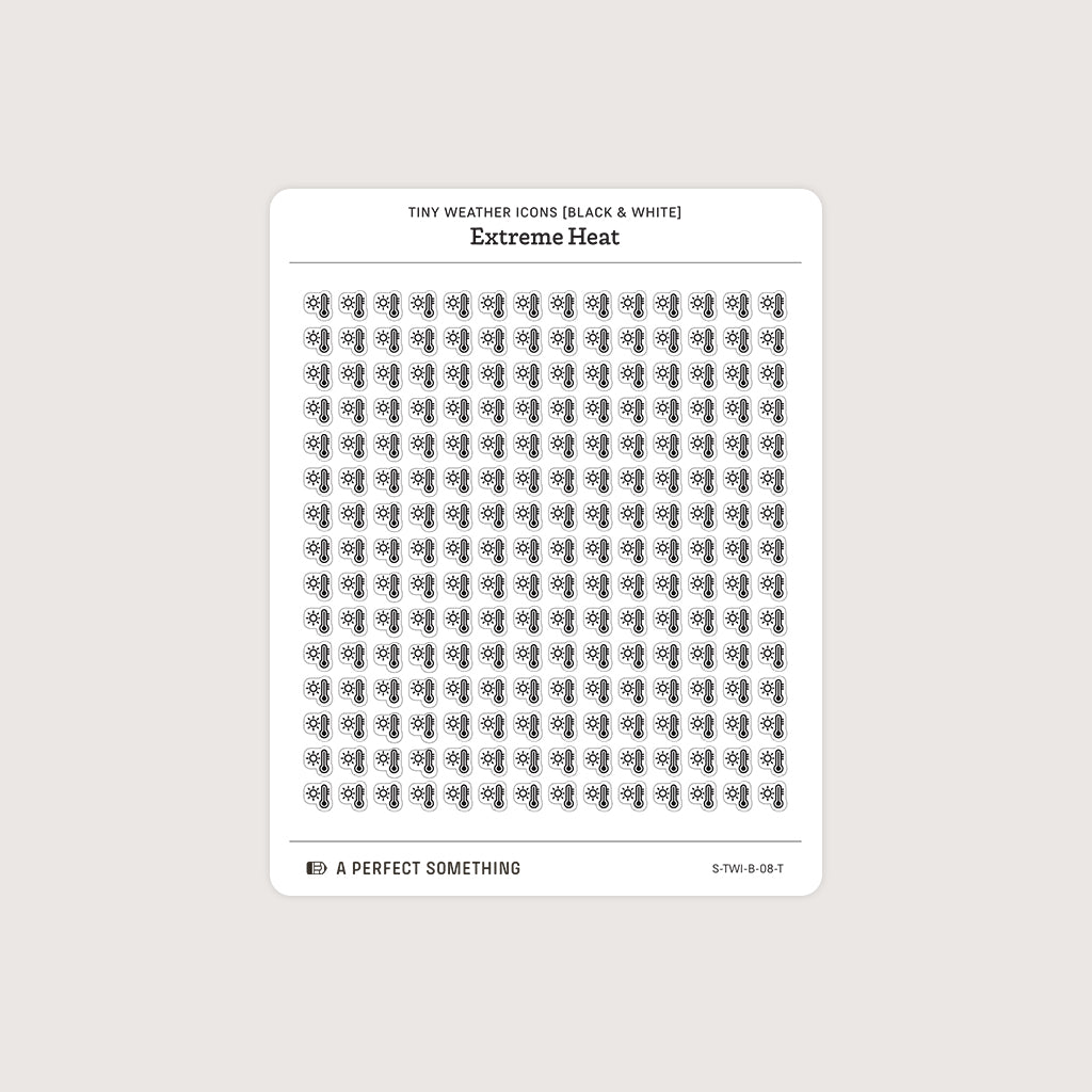 Small (5mm) Weather Icon Stickers (Black and White)