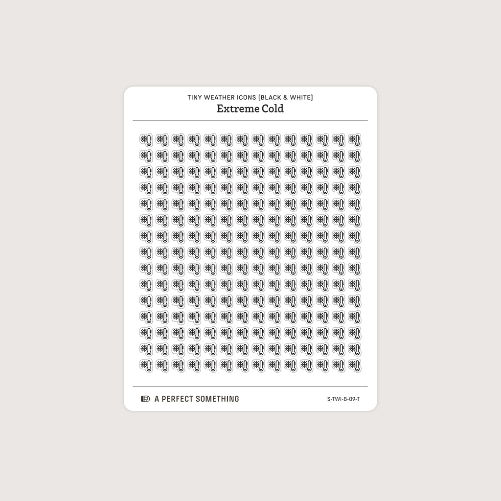 Small (5mm) Weather Icon Stickers (Black and White)