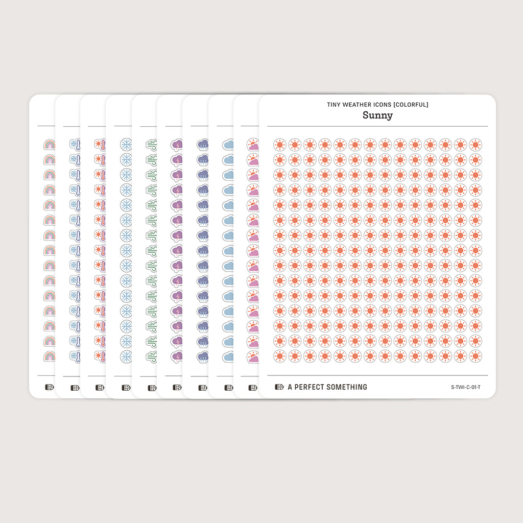 Small (5mm) Weather Icon Stickers (Colorful)