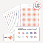Tiny Weather Icon Stickers (Colorful)