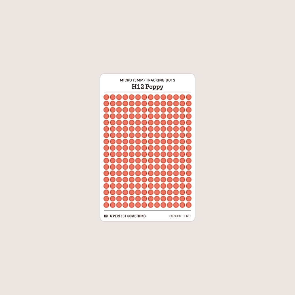 Micro (3mm) Tracking Dot Stickers: Hobonichi Color Palette [Small Sheet Size]