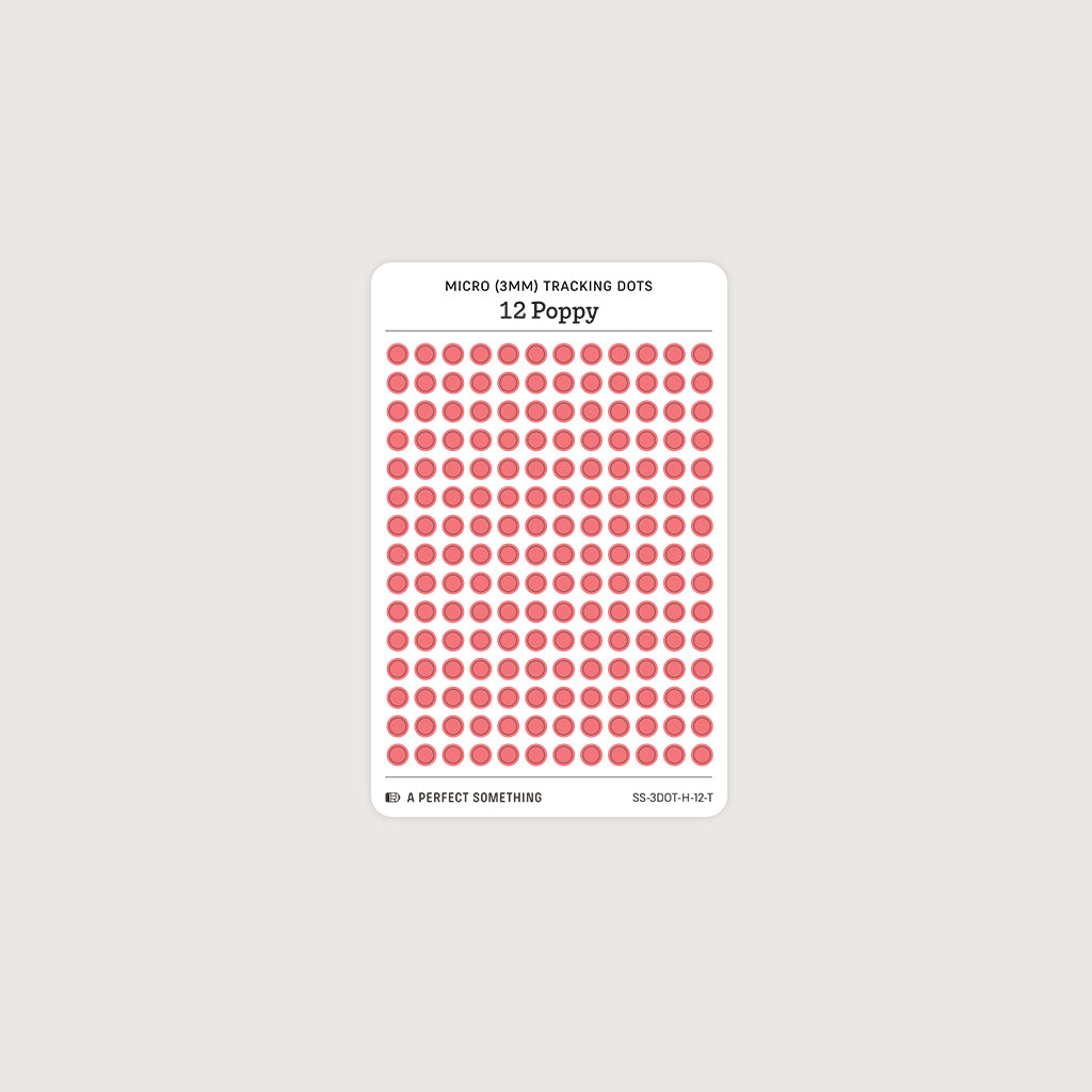 Micro (3mm) Tracking Dot Stickers: Hobonichi Color Palette [Small Sheet Size]