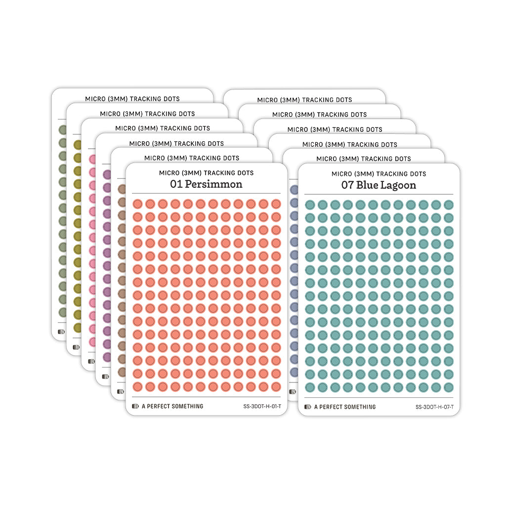 Tiny (3mm) Tracking Dot Stickers: Hobonichi Color Palette [Small Sheet Size]