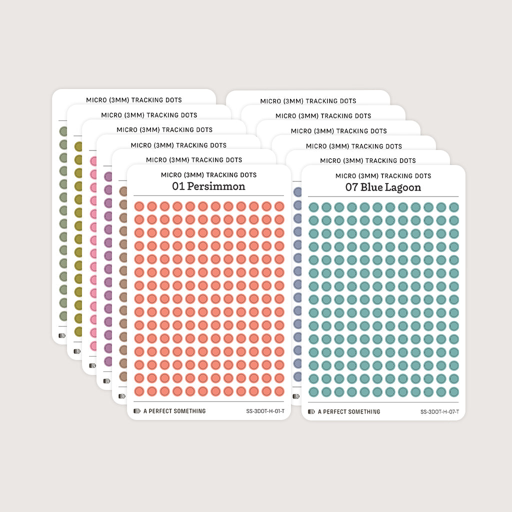 Micro (3mm) Tracking Dot Stickers: Hobonichi Color Palette [Small Sheet Size]