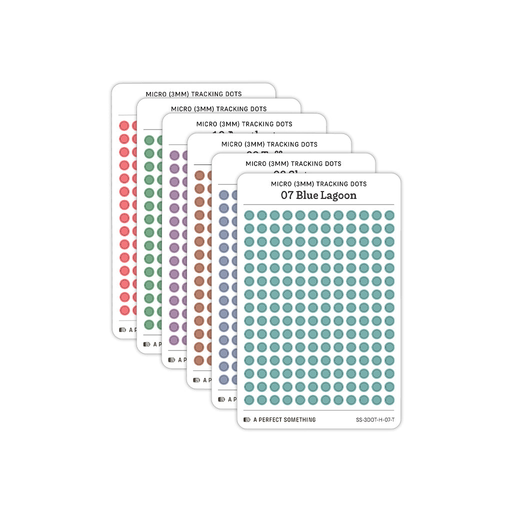 Tiny (3mm) Tracking Dot Stickers: Hobonichi Color Palette [Small Sheet Size]