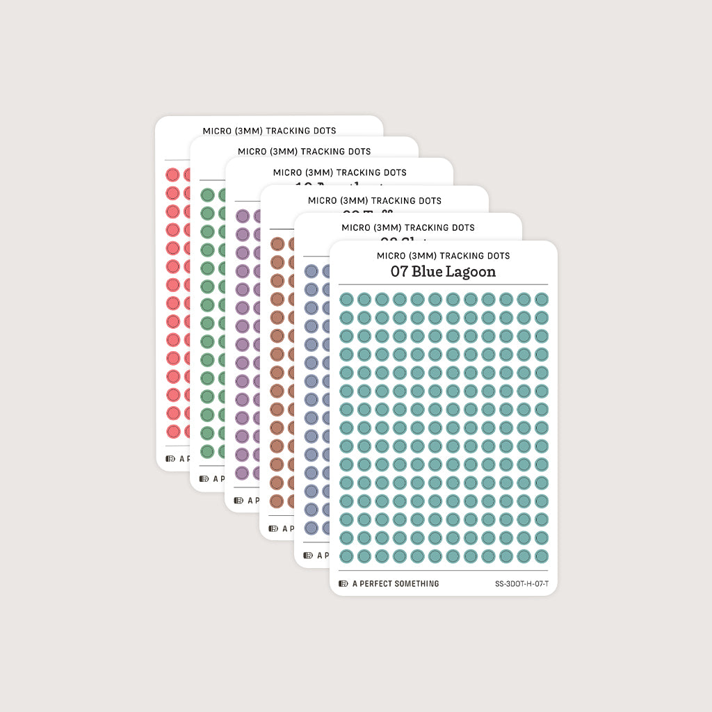 Micro (3mm) Tracking Dot Stickers: Hobonichi Color Palette [Small Sheet Size]