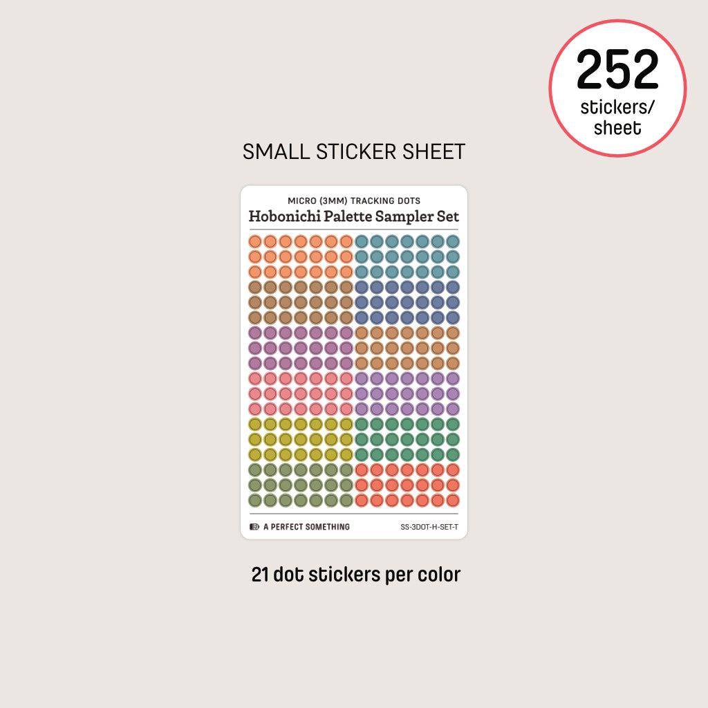 Micro (3mm) Tracking Dot Stickers: Hobonichi Color Palette Sampler Sets