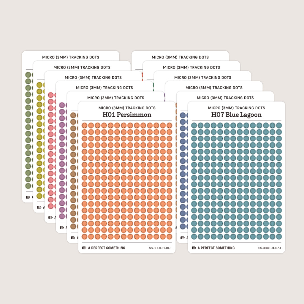 Micro (3mm) Tracking Dot Stickers: Hobonichi Color Palette [Small Sheet Size]