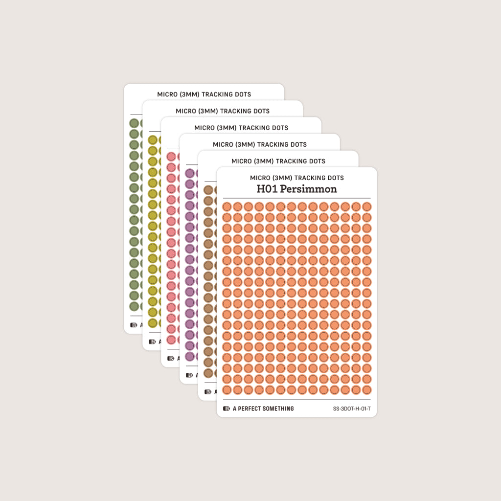 Micro (3mm) Tracking Dot Stickers: Hobonichi Color Palette [Small Sheet Size]