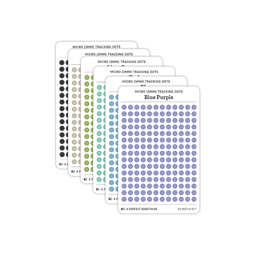 Tiny (3mm) Tracking Dot Stickers: Standard Color Palette [Small Sheet Size]