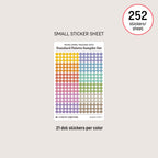 Micro (3mm) Tracking Dot Stickers: Standard Color Palette Sampler Sets