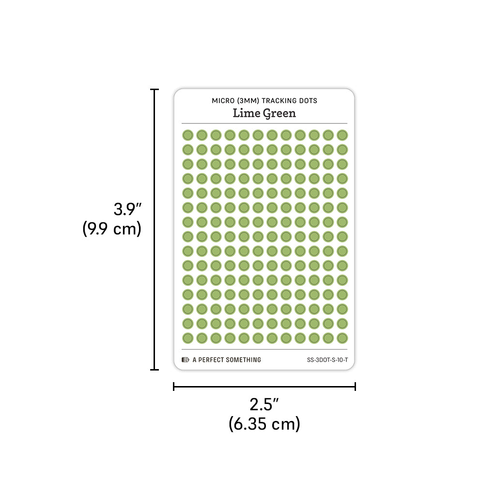Tiny (3mm) Tracking Dot Stickers: Standard Color Palette [Small Sheet Size]