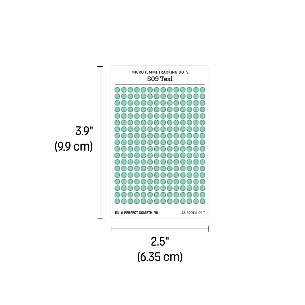 Micro (3mm) Tracking Dot Stickers: Standard Color Palette [Small Sheet Size]
