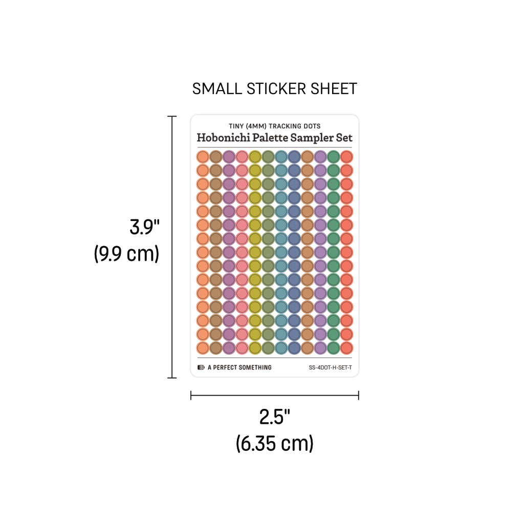 Tiny (4mm) Tracking Dot Stickers: Hobonichi Color Palette Sampler Sets