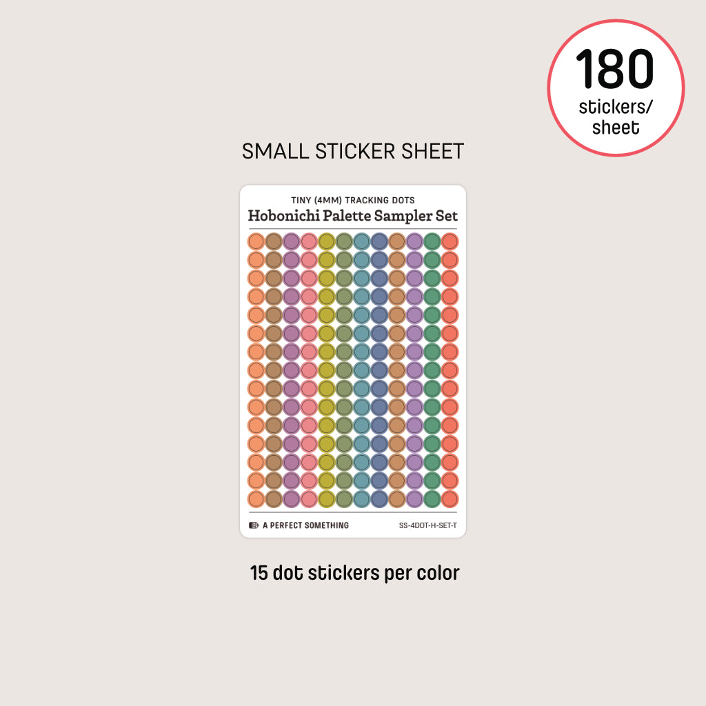 Tiny (4mm) Tracking Dot Stickers: Hobonichi Color Palette Sampler Sets