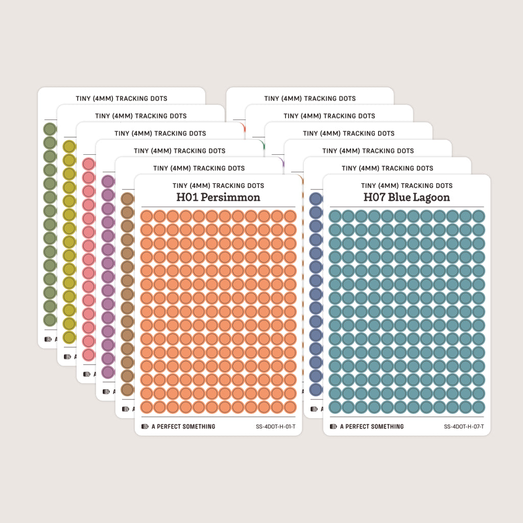 Tiny (4mm) Tracking Dot Stickers: Hobonichi Color Palette