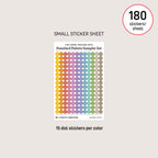 Tiny (4mm) Tracking Dot Stickers: Standard Color Palette Sampler Sets