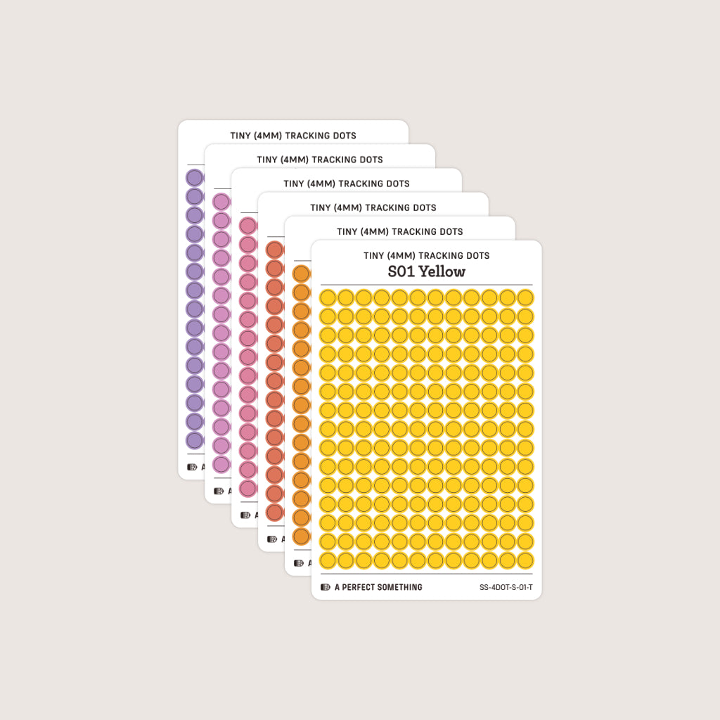 Tiny (4mm) Tracking Dot Stickers: Standard Color Palette