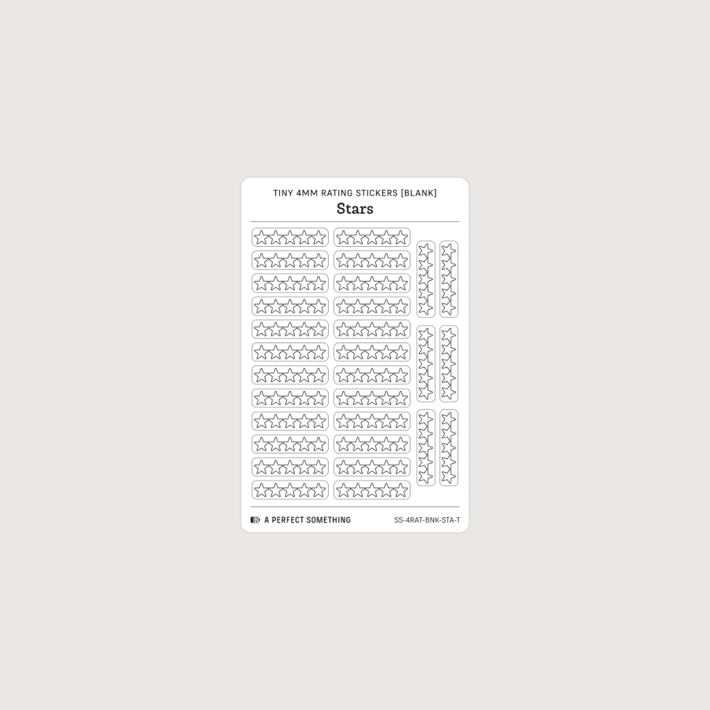 Tiny (4mm) Rating Stickers: Blank Stars