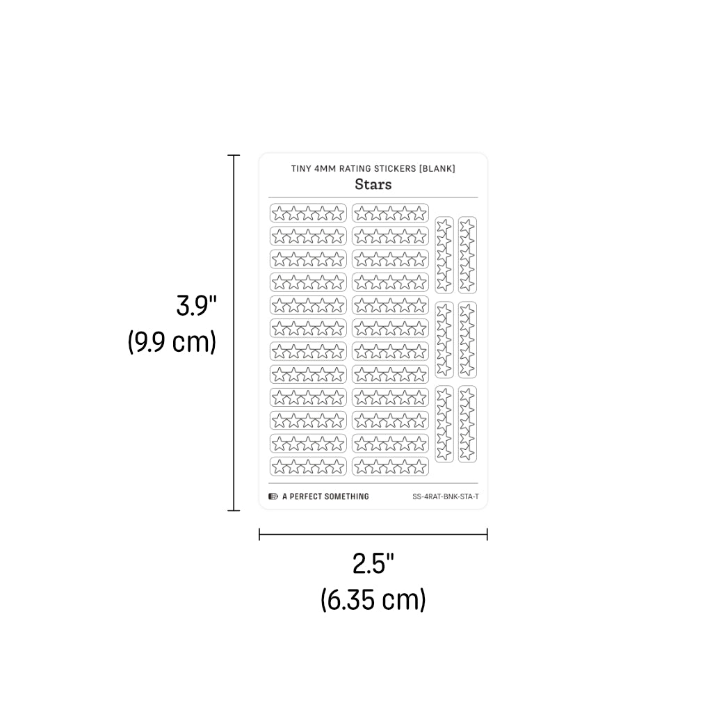 Tiny (4mm) Rating Stickers: Blank Stars